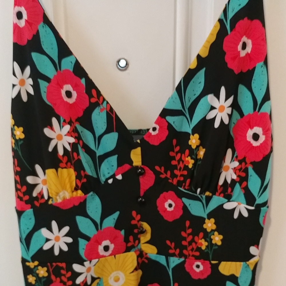 ModCloth Colorful Spring Swingy Spagetti Strap Dress L